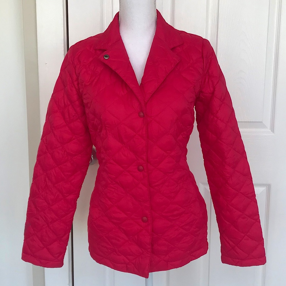 Quilted Pink Snap Closure LL Bean Jacket Sz Small